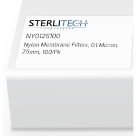STERLITECH Nylon Membrane Filters, 0.1 Micron, 25mm, PK100 NY0125100